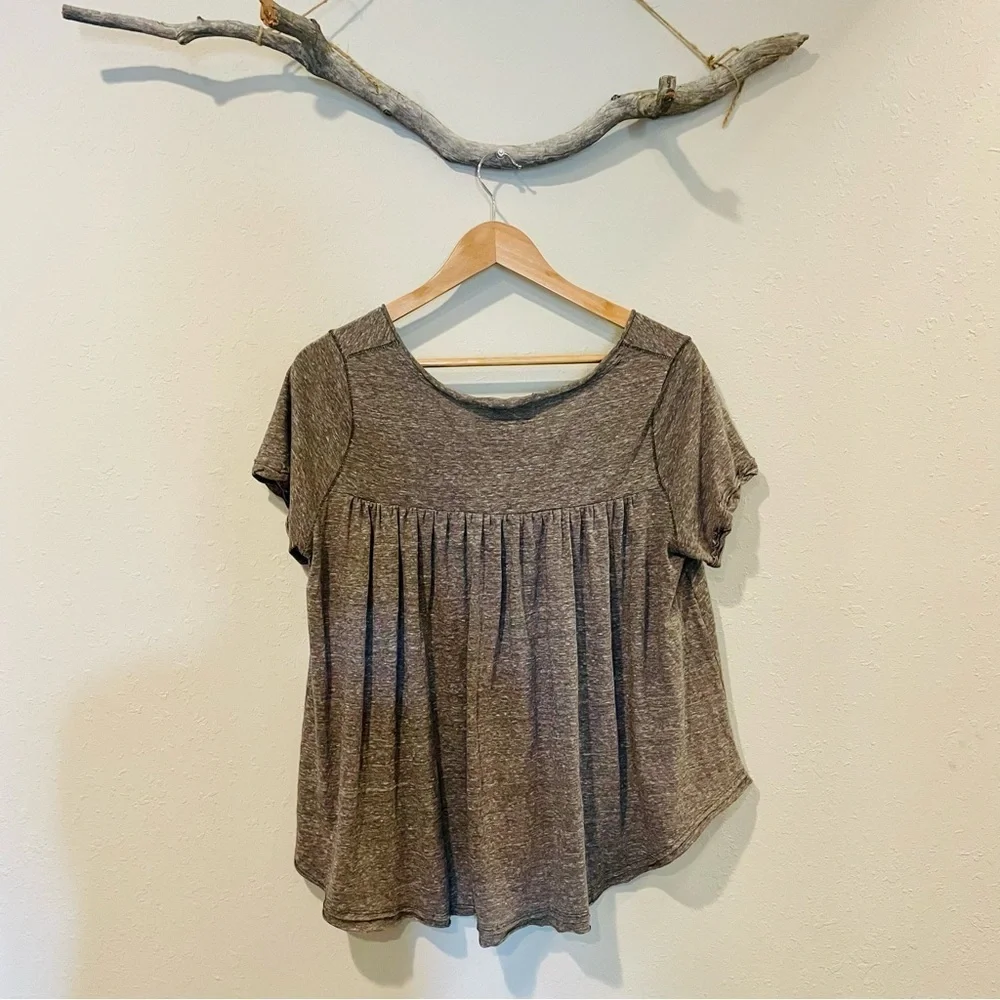 We the Free All You Need Ruched V Neck Tee